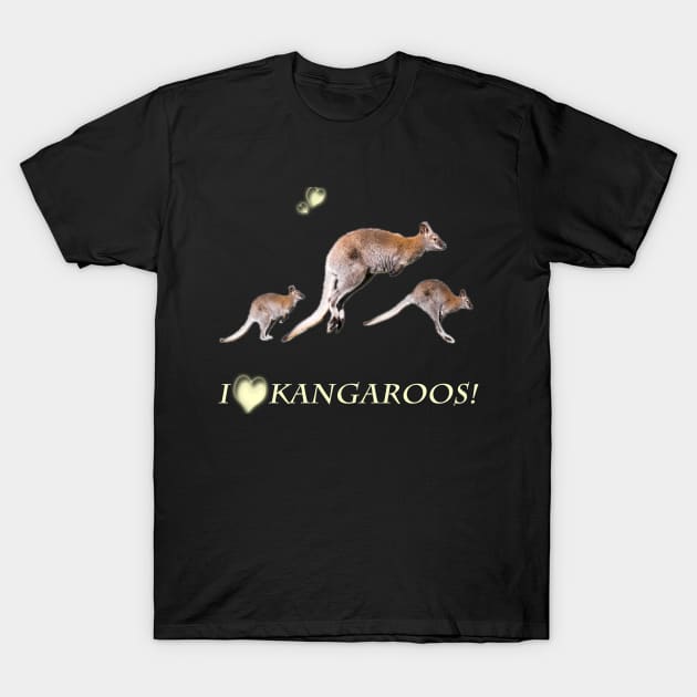 Australia Gift idea photo i love kangaroos T-Shirt by Naturelovers